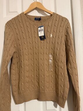 Polo by Ralph Lauren Women’s Cable Knit Crewneck Sweater - Beige L
